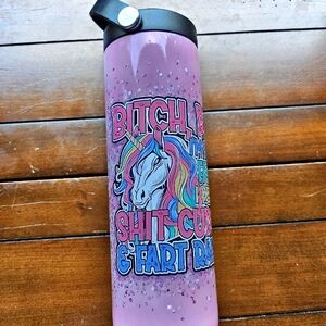 20 oz. Hand Crafted Dishwasher Safe Insulated Funny Unicorn Sparkle Tumbler